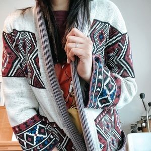 Tribal Sweater /thick cardigan (S)